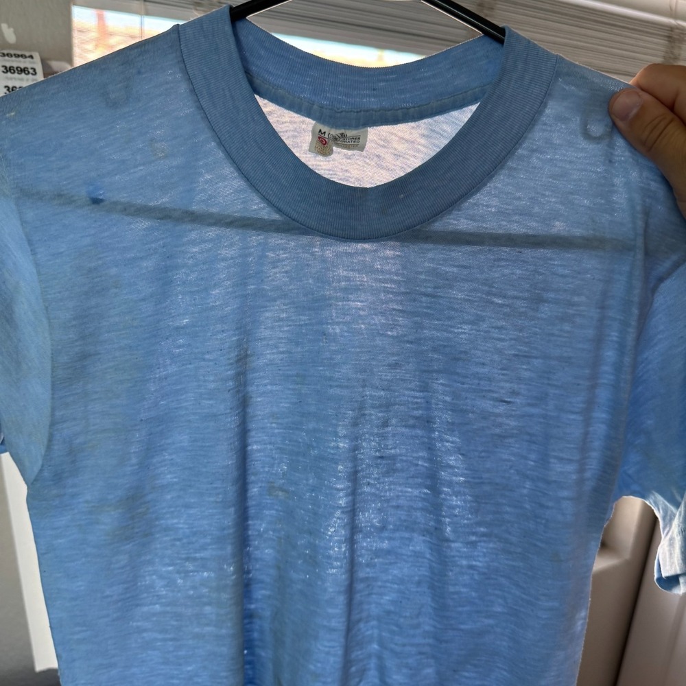 Vintage Paper Thin Blank T Shirt Mens Medium (Fits Small) 80s Target Made in USA